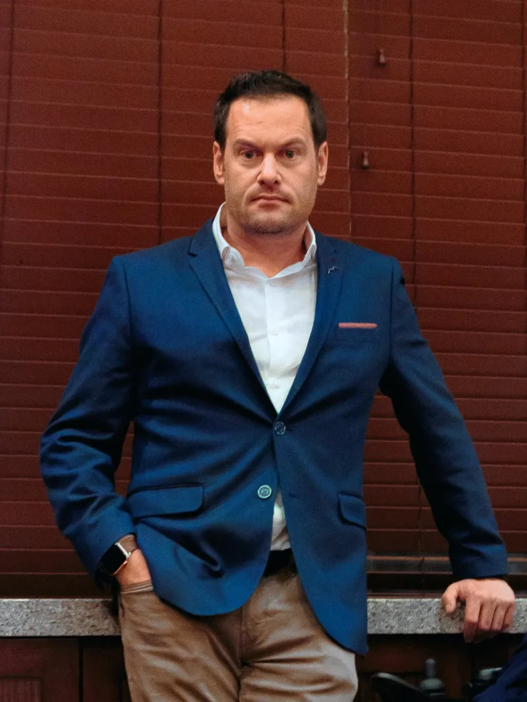 Man standing in a costume