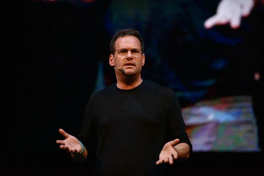 Justin Zeefe at a conference in Ukraine 