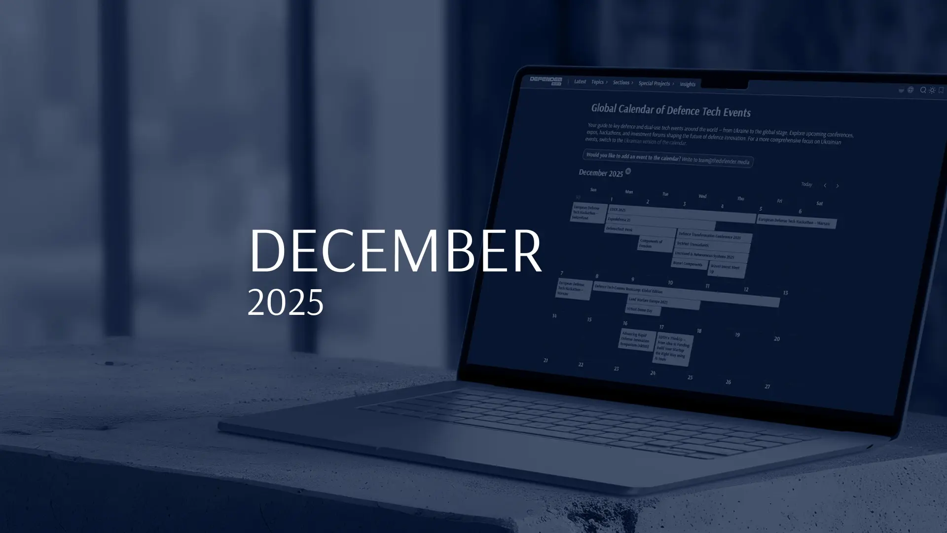 10 most interesting events in defence tech in December