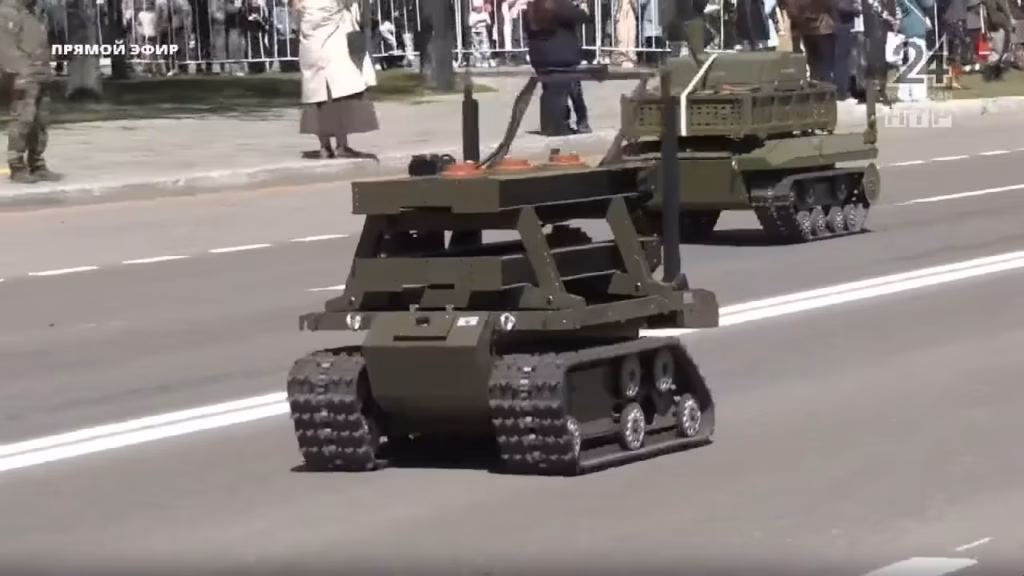 Russian "Bogomol" unmanned ground system at the parade in Tatarstan