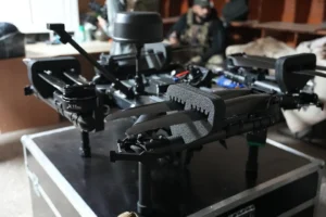 What is known about the KAZHAN E630 UAVs used to deliver humanitarian aid to occupied Oleshky